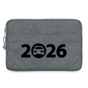 Voyage 2026, Road trip 2026, Fêtes 2026 - Sacoche pour ordinateur portable 13 pouces - gris chiné - Devant