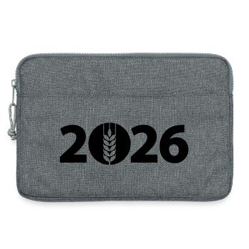 Blé 2026, Récolte 2026, Agriculteur 2026 - Sacoche pour ordinateur portable 13 pouces - gris chiné - Devant