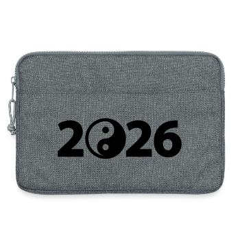 Ying Yang 2026, Harmonie 2026, Symbole du Yoga 2026 - Sacoche pour ordinateur portable 13 pouces - gris chiné - Devant