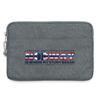 La Norvège, où mon histoire a commencé, héritage nordique - Sacoche pour ordinateur portable 13 pouces - gris chiné - Devant