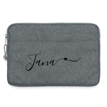 Prénom Jana Prénom décoratif - Sacoche pour ordinateur portable 13 pouces - gris chiné - Devant