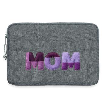 Mom Patchwork SchriftTypografie Lila Statement - Laptoptasche 13" - Grau meliert - Vorne