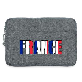 France Typographie Tricolore - Sacoche pour ordinateur portable 13 pouces - gris chiné - Devant