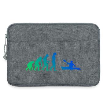 Geschenkidee für einen Kanuten mit Wildwasserkajak - Laptoptasche 13" - Grau meliert - Vorne
