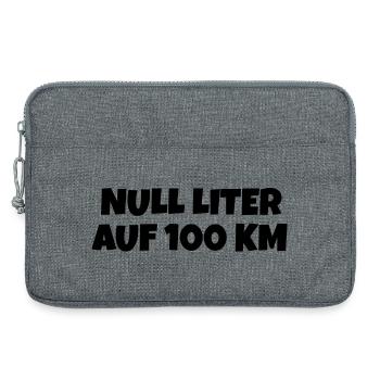 Null Liter auf 100 Km Fahrrad Spruch - Laptoptasche 13" - Grau meliert - Vorne