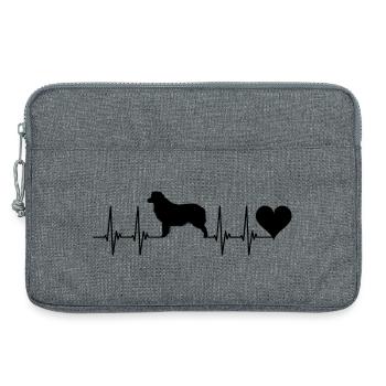 Australian Shepherd, Dog, Heart, Pulse, Animals, ECG - Laptop bag 13" - heather grey - Front