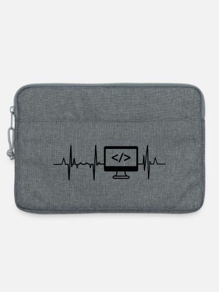 Programmierer Herzschlag - Laptoptasche 13" - Grau meliert