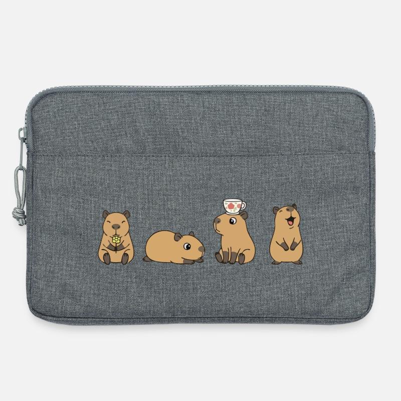 Capybara Tea Time Quartett - Laptoptasche 13" - Grau meliert