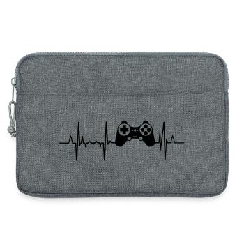 Herzschlag Gaming - Laptoptasche 13" - Grau meliert - Vorne