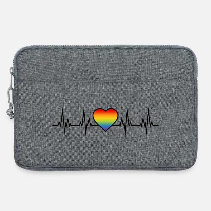 Regenbogen Herzschlag - Laptoptasche 13" - Grau meliert