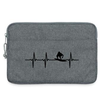 Surfer EKG - Laptoptasche 13" - Grau meliert - Vorne