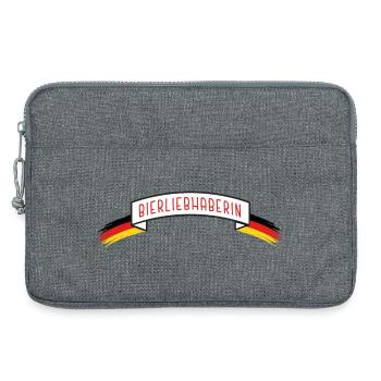 Amateur de bière avec drapeau DE - Sacoche pour ordinateur portable 13 pouces - gris chiné - Devant