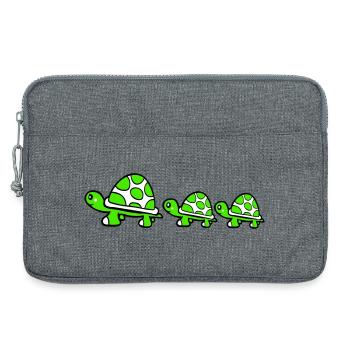 Tortue Famille Maman Papa 2 Enfants Maman Mignon - Sacoche pour ordinateur portable 13 pouces - gris chiné - Devant