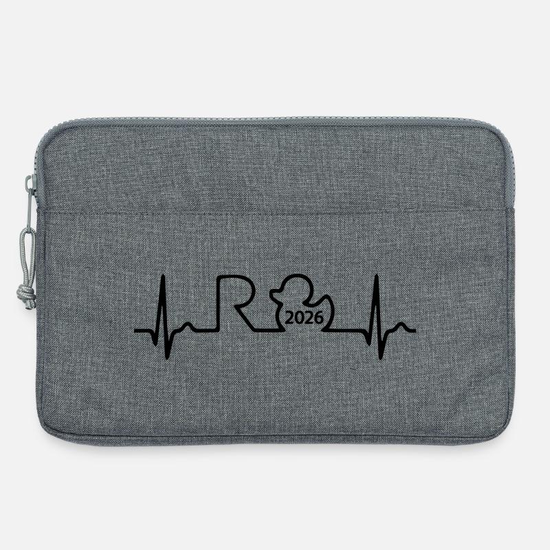 Rentner EKG Herzschlag – Ruhestand Design - Laptoptasche 13" - Grau meliert