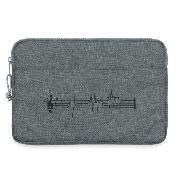 Musique Partitions Notes Battements de cœur Musiciens - Sacoche pour ordinateur portable 13 pouces - gris chiné - Devant