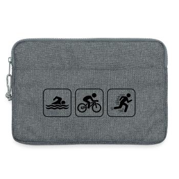 Icônes du triathlon Sport - Sacoche pour ordinateur portable 13 pouces - gris chiné - Devant