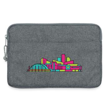 East Kilbride City Skyline Moderne Linienkunst - Laptoptasche 13" - Grau meliert - Vorne