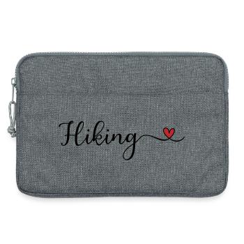 Hiking Heart Typography - Laptop bag 13" - heather grey - Front