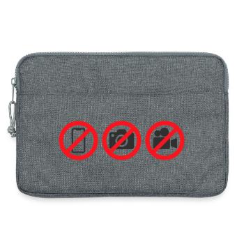 Pas de téléphone, pas de caméra, pas d’autocollant de panneau pour enregistrement vidéo - Sacoche pour ordinateur portable 13 pouces - gris chiné - Devant