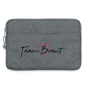 Équipe mariée coeur enterrement de vie de garçon - Sacoche pour ordinateur portable 13 pouces - gris chiné - Devant
