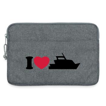 I love my yacht - Laptop bag 13" - heather grey - Front