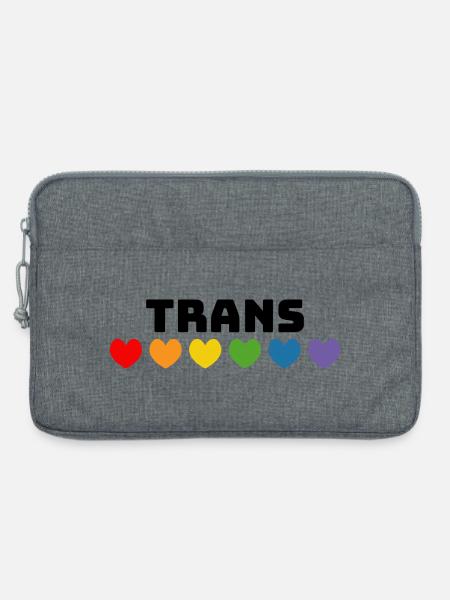 Rainbow heart trans black - Laptop bag 13" - heather grey