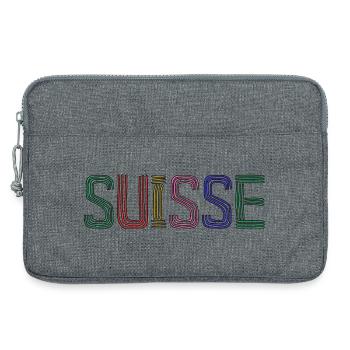 SCHWEIZ. HUMOR. LAND. FLAGGE. GENF. LAUSANNE - Laptoptasche 13" - Grau meliert - Vorne