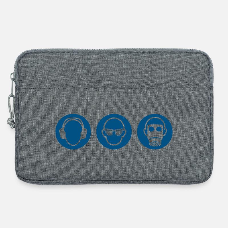Three monkeys - hear, see, say nothing - Laptop bag 13" - heather grey