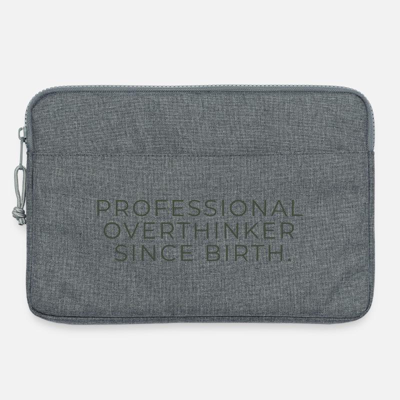 Professional Overthinker Since Birth – Minimalist - Laptoptasche 13" - Grau meliert