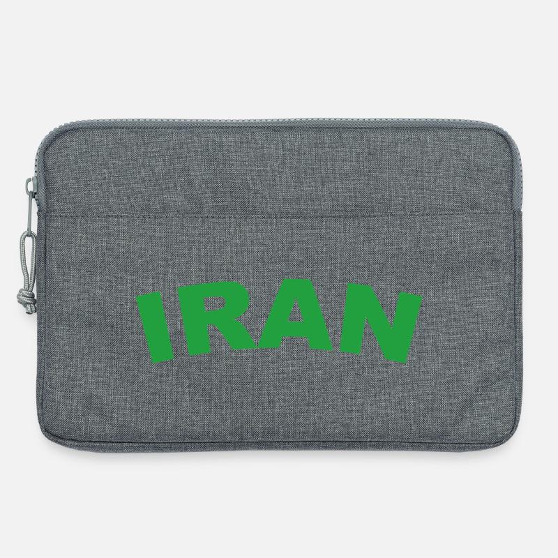 Iran in Grün – Kraftvolles Textdesign - Laptoptasche 13" - Grau meliert