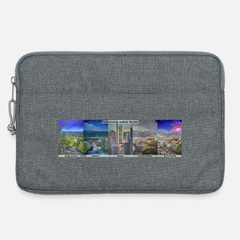 Pentaptychon multiple Morgen, Leoben in Utopien - Laptoptasche 13" - Grau meliert