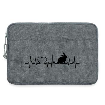 lapine battement de coeur lapin - Sacoche pour ordinateur portable 13 pouces - gris chiné - Devant