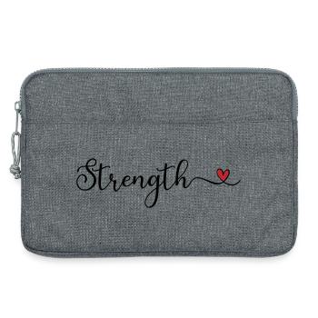 Typographie du cœur de force - Sacoche pour ordinateur portable 13 pouces - gris chiné - Devant