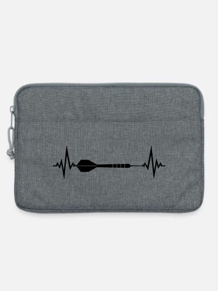 cool frequency heartbeat pulse logo text play there - Laptop bag 13" - heather grey