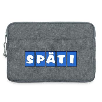 SPÄTI - Logo blau - Berliner Kultur - Nerd Humor - Laptoptasche 13" - Grau meliert - Vorne