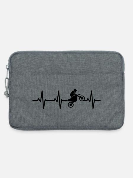 Motocross Fahrer EKG - Laptoptasche 13" - Grau meliert