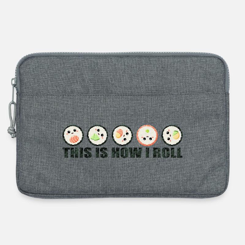 Sushi Spruch lustig - This is how I roll - Laptoptasche 13" - Grau meliert