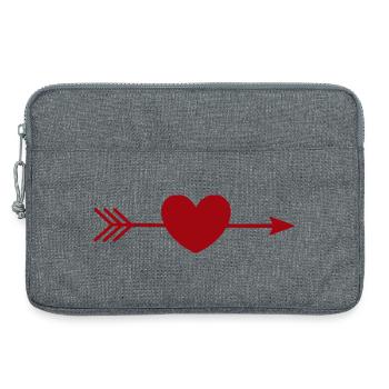 rotes Herz rot Geschenk Valentinstag - Laptoptasche 13" - Grau meliert - Vorne