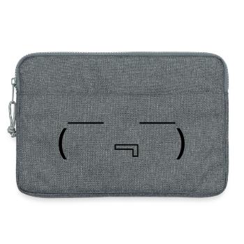 Hungry Emote ( ̄『 ̄) Drooling Kaomoji - Laptop bag 13" - heather grey - Front
