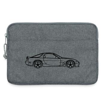 RX‑7 Line Silhouette – JDM Performance Art - Laptoptasche 13" - Grau meliert - Vorne