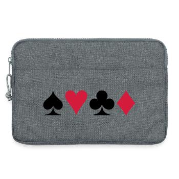 Poker - Jeu de cartes - Sacoche pour ordinateur portable 13 pouces - gris chiné - Devant