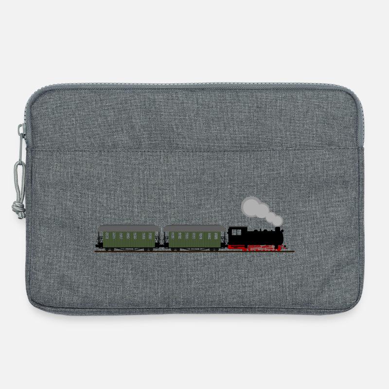 Zug Eisenbahn Dampflok Schmalspurbahn Nostalgie - Laptoptasche 13" - Grau meliert