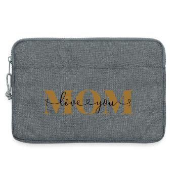 Love you Mom Liebeserklärung Mutter Liebe Mama - Laptoptasche 13" - Grau meliert - Vorne