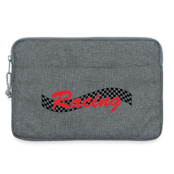 Drapeau à cocher de course - Car Auto Bike Race - Sacoche pour ordinateur portable 13 pouces - gris chiné - Devant