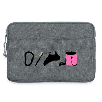 Logo d’escalade Emblème de bloc Chaussures d’escalade Brosse - Sacoche pour ordinateur portable 13 pouces - gris chiné - Devant