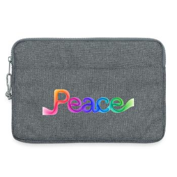 Colorful peace lettering in arrow design - Laptop bag 13" - heather grey - Front