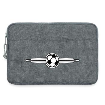 Fussball Symbol Linie - Laptoptasche 13" - Grau meliert - Vorne