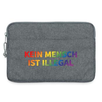 No One Is Illegal Rainbow - Laptop bag 13" - heather grey - Front