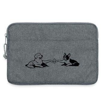 Hunde Berührung Pfoten Michelangelo - Laptoptasche 13" - Grau meliert - Vorne