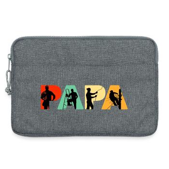 Papa Electrician Sparky Retro Silhouette - Laptoptasche 13" - Grau meliert - Vorne